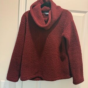 Lands' End Rich Red Cowl Neck Sweater